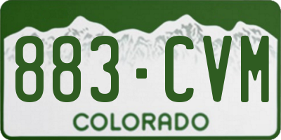 CO license plate 883CVM