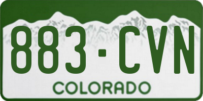 CO license plate 883CVN