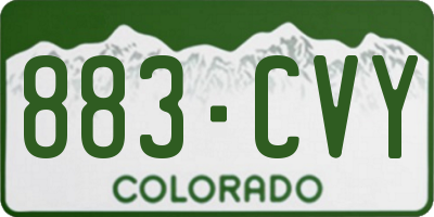CO license plate 883CVY