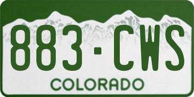 CO license plate 883CWS