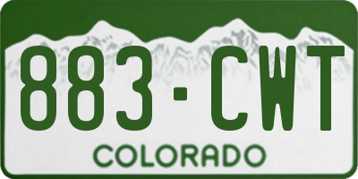 CO license plate 883CWT