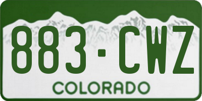 CO license plate 883CWZ