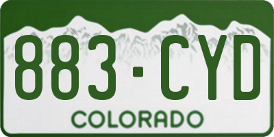CO license plate 883CYD