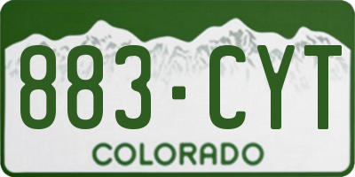 CO license plate 883CYT