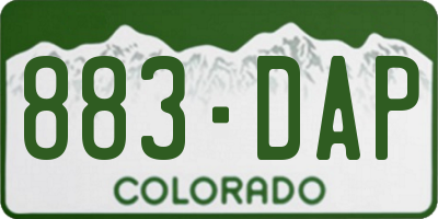 CO license plate 883DAP