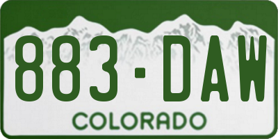 CO license plate 883DAW
