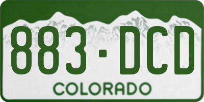 CO license plate 883DCD