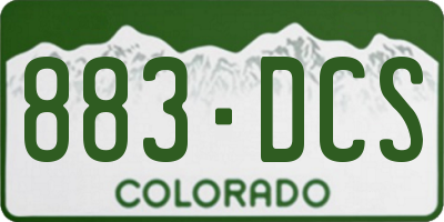 CO license plate 883DCS