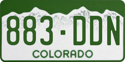 CO license plate 883DDN