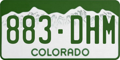 CO license plate 883DHM