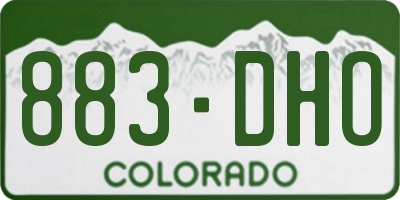 CO license plate 883DHO