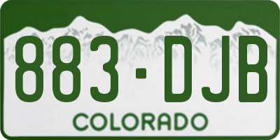 CO license plate 883DJB