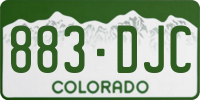 CO license plate 883DJC