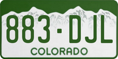 CO license plate 883DJL