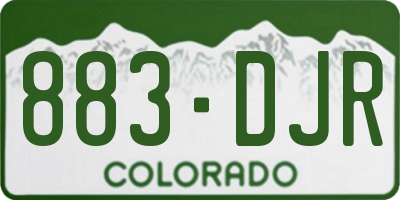 CO license plate 883DJR