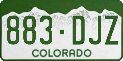 CO license plate 883DJZ