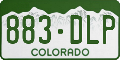 CO license plate 883DLP