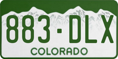 CO license plate 883DLX