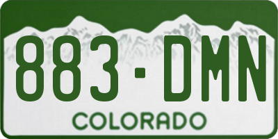 CO license plate 883DMN