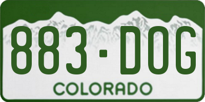 CO license plate 883DOG
