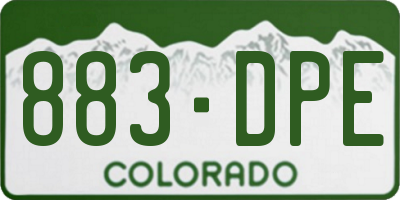 CO license plate 883DPE