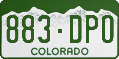 CO license plate 883DPO
