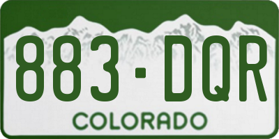 CO license plate 883DQR