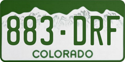 CO license plate 883DRF