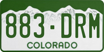 CO license plate 883DRM
