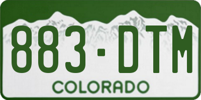 CO license plate 883DTM