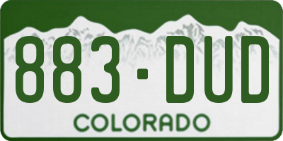 CO license plate 883DUD