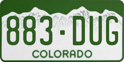 CO license plate 883DUG