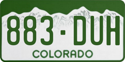 CO license plate 883DUH