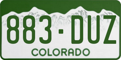 CO license plate 883DUZ