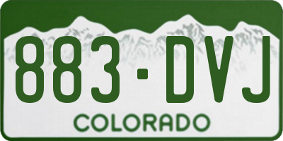 CO license plate 883DVJ