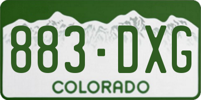 CO license plate 883DXG