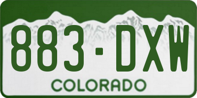 CO license plate 883DXW
