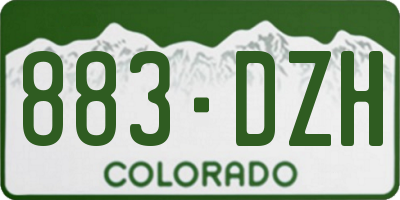 CO license plate 883DZH