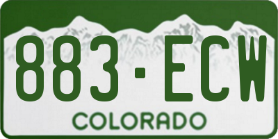 CO license plate 883ECW