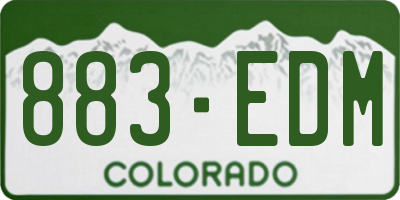 CO license plate 883EDM