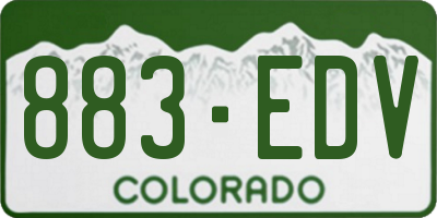 CO license plate 883EDV