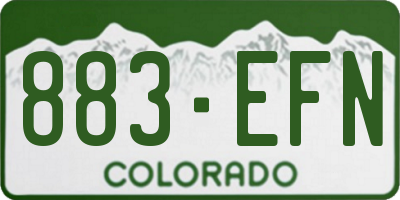 CO license plate 883EFN