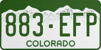 CO license plate 883EFP