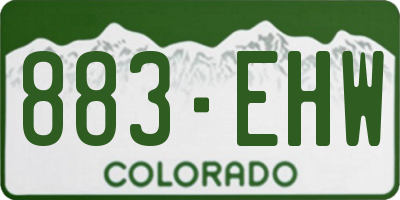 CO license plate 883EHW