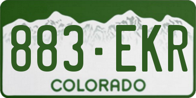 CO license plate 883EKR