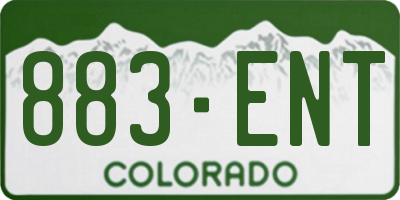 CO license plate 883ENT