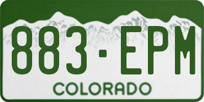 CO license plate 883EPM