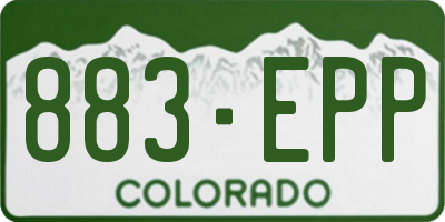CO license plate 883EPP