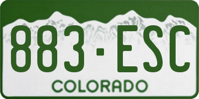 CO license plate 883ESC