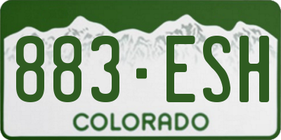 CO license plate 883ESH